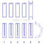 King Engine Bearings Ford 302 Cid Coyote (Size +0.25mm) Main Bearing Set