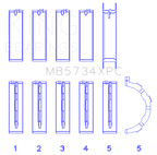 King Engine Bearings Ford 302 Cid Coyote (Size +0.25mm) Main Bearing Set