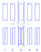 King Engine Bearings Ford 351ci/400ci 16V Main Bearing Set (Size 020) - Set Of 10