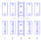 King Engine Bearings Mitsubishi G25B/4G54/4G53 (Size +0.25mm) Main Bearing Set