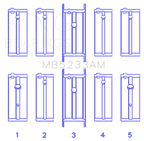 King Engine Bearings Nissan L20B/Z20/Z22/Z24 (Size +0.25mm) Main Bearing Set