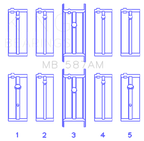 King Engine Bearings Nissan L20B/Z20/Z22/Z24 (Size +0.25mm) Main Bearing Set