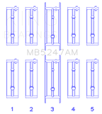 King Engine Bearings Opel 1.7D (Size +0.25mm) Main Bearing Set