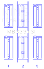 King Engine Bearings Subaru 1300/1600 (Size +0.50mm) Main Bearing Set