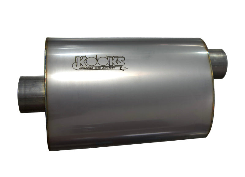 Kooks 2.5in. Oval Center/Offset Muffler 12in. Long Body Stainless Steel