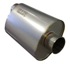 Kooks 3in Oval Center/Offset Muffler 12in Long Body Stainless Steel
