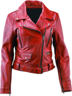 Kuryakyn Leather By River Road Arabian Spice Leather Jacket Red Womens - Small