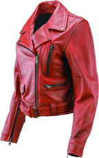 Kuryakyn Leather By River Road Arabian Spice Leather Jacket Red Womens - Small