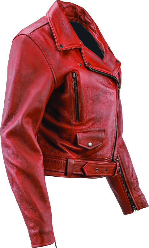 Kuryakyn Leather By River Road Arabian Spice Leather Jacket Red Womens - Small