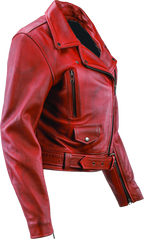 Kuryakyn Leather By River Road Arabian Spice Leather Jacket Red Womens - Small