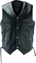 Kuryakyn Leather By River Road Old Skool Leather Vest Black - Large