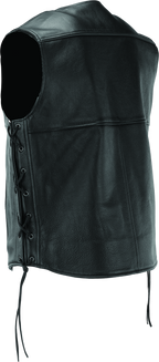 Kuryakyn Leather By River Road Old Skool Leather Vest Black - Large