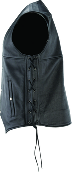 Kuryakyn Leather By River Road Old Skool Leather Vest Black - Large