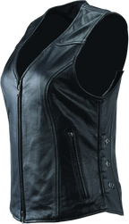 Kuryakyn Leather By River Road Plains Leather Vest Black Womens - Small