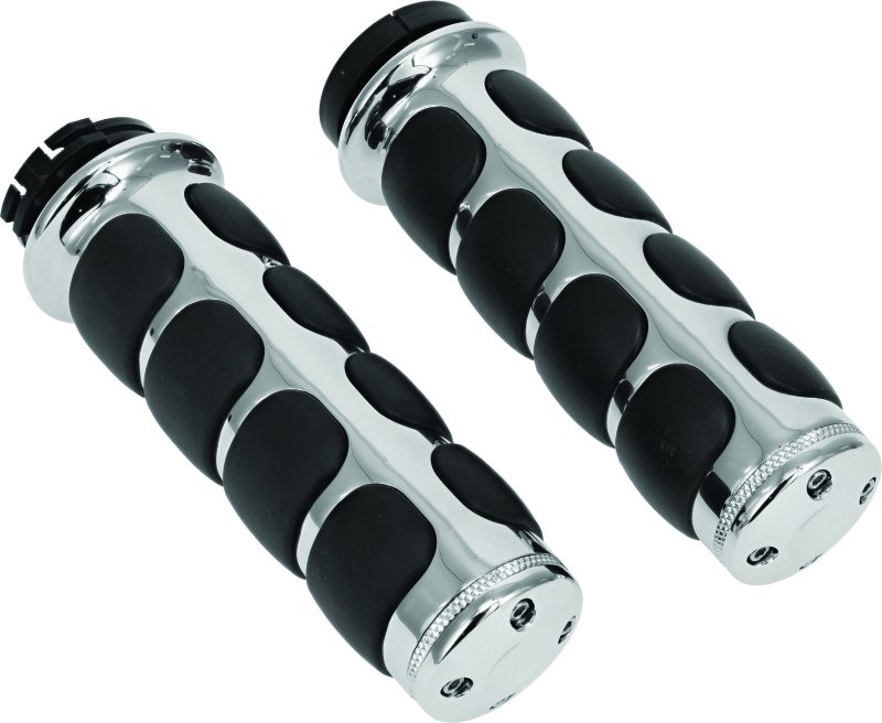 Kuryakyn ISO Grips Without Throttle Boss Dual Cable Chrome