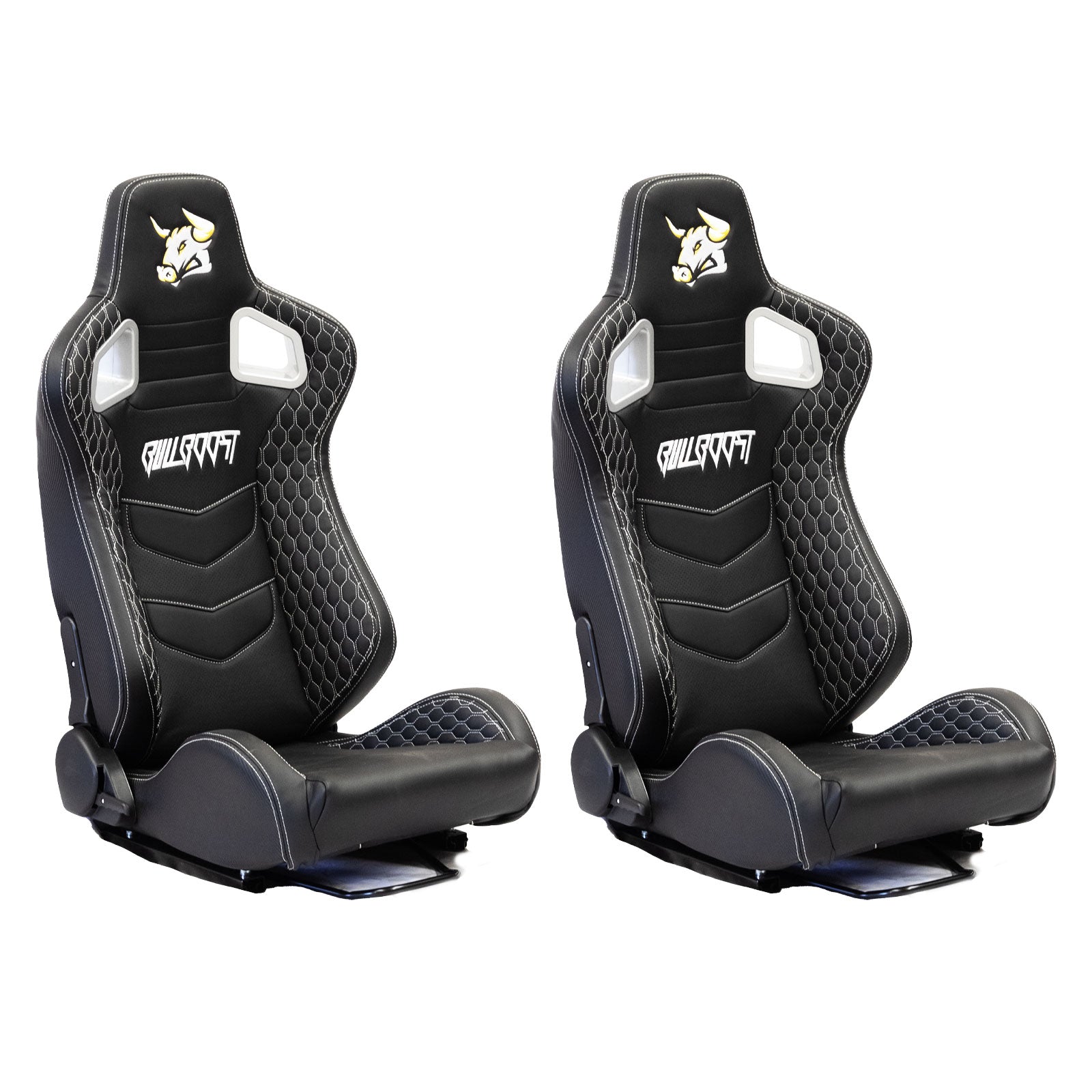 The Chosen Leather Reclinable Bull Boost Racing Bucket Seat with Slider Rails - Bull Boost Performance