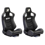 PAIR Leather Reclinable Racing Bucket Seat | 1,000 ENTRIES - Bull Boost Performance
