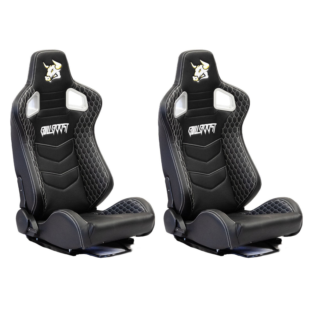 Bull Boost Adjustable Racing Lowered Ultra Max Bucket Seat w/ Seat Rails - Bull Boost Performance