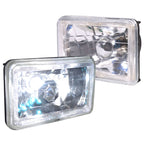 Universal 4X6 Square H4 Diamond Cut Style Clear Lens Headlight
