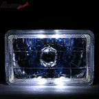 Universal 4X6 Square H4 Diamond Cut Style Clear Lens Headlight