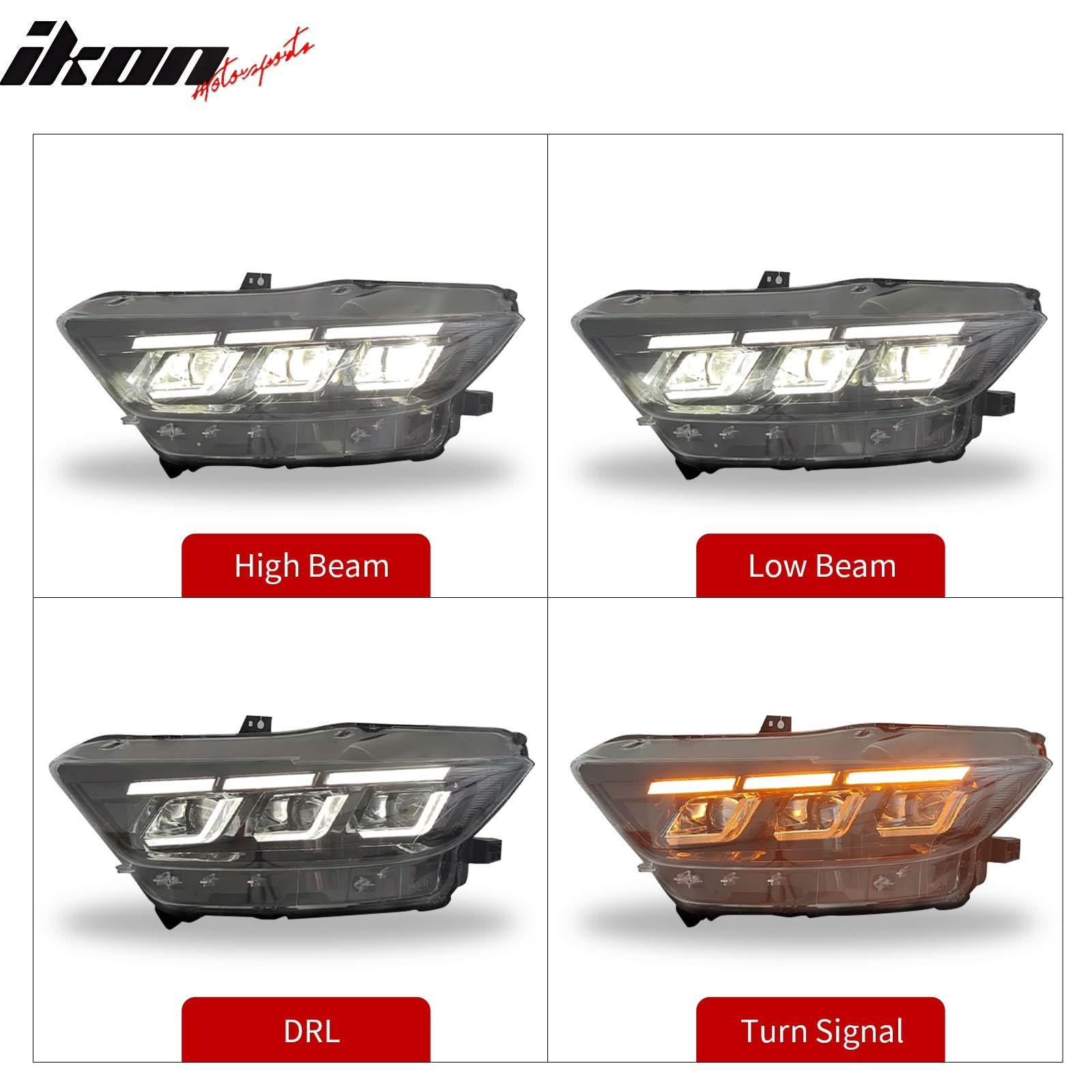 2015-2022 Ford Mustang Shelby 2024 Style Switchback Head Lights Lamp