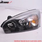2004-2007 Chevy Malibu Headlights Lamp Clear Lens Amber Reflectors