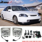 Fits 96-98 Honda Civic EK JDM Clear Lens Fog Lights Lamps