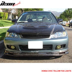 1999-2000 Honda Civic EK JDM Driving Fog Lights w/Switch Yellow Lens