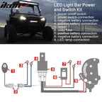 Universal Fog Light Lamp Wiring Harness Kit LED Light Bar Switch Relay
