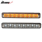 Universal DRL White LED Fog Lights w/ Amber Turn Signal Bar Lights