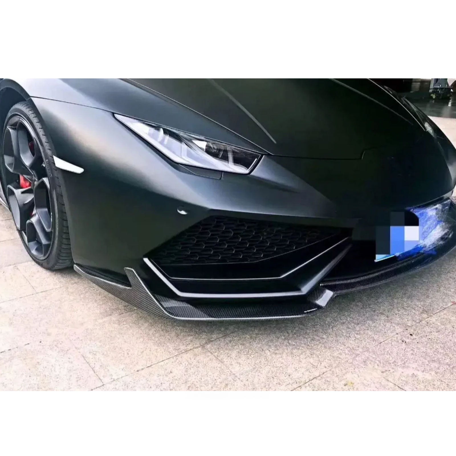 R Style Carbon Fiber Front Lip for Lamborghini Huracan LP580 LP600 LP610 - Bull Boost Performance
