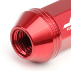 Spiked Cap Lug Nuts 20pc Set M12x1.5 80mm Aluminum Red