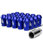 Aluminum Lug Nuts Open-End 40MM M12X1.25 20PCS with Adapter Blue