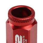 Aluminum Open-End Lug Nuts 40MM M12x1.25 20PCS Set Red
