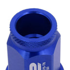 Aluminum Open-End Lug Nuts 40MM M12X1.5 20PCS with Adapter Blue