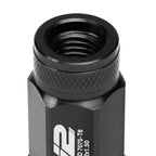 70MM Open-End Aluminum Lug Nuts M12x1.5 20PC Set with Adapter Black