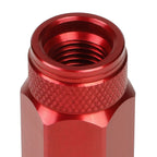 M12x1.25 70mm Open-End Aluminum Lug Nuts 20pc Set Red