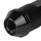 Aluminum Open-End Lug Nuts M12x1.25 90mm 20pcs w/ Adapter Black