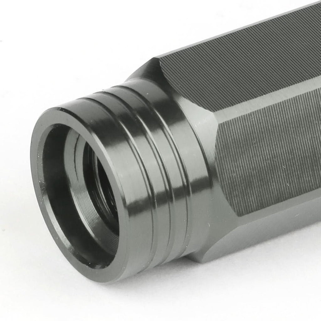 M12 x 1.5 Extended Acorn Lug Nuts 90mm Gun Metal Aluminum 20pc