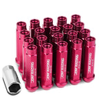 Aluminum Acorn Style Extended Lug Nuts M12x1.5 Pink 20pc Set