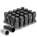 M12 x 1.25 Aluminum Lug Nuts Set - 45mm Closed End with Locks - Aluminum