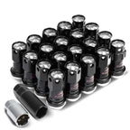 M12 x 1.25 Aluminum Lug Nuts Lock Set 16 Pcs + 4 Locks Black/Silver