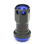 M12 x 1.5 Aluminum Lug Nuts 16pc Set with Locks - Black/Blue
