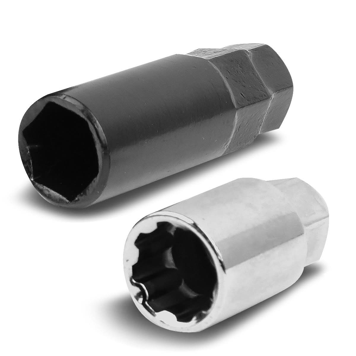 Aluminum Lug Nuts M12x1.5 Lock Style 20pc Set Black/Gold