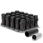 Aluminum Lug Nuts M12x1.5 Lock Style 16pcs + 4 Locks Black