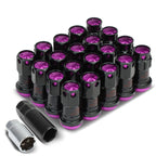 M12 x 1.5 Aluminum Lug Nuts 16pc + 4 Locks Black Purple