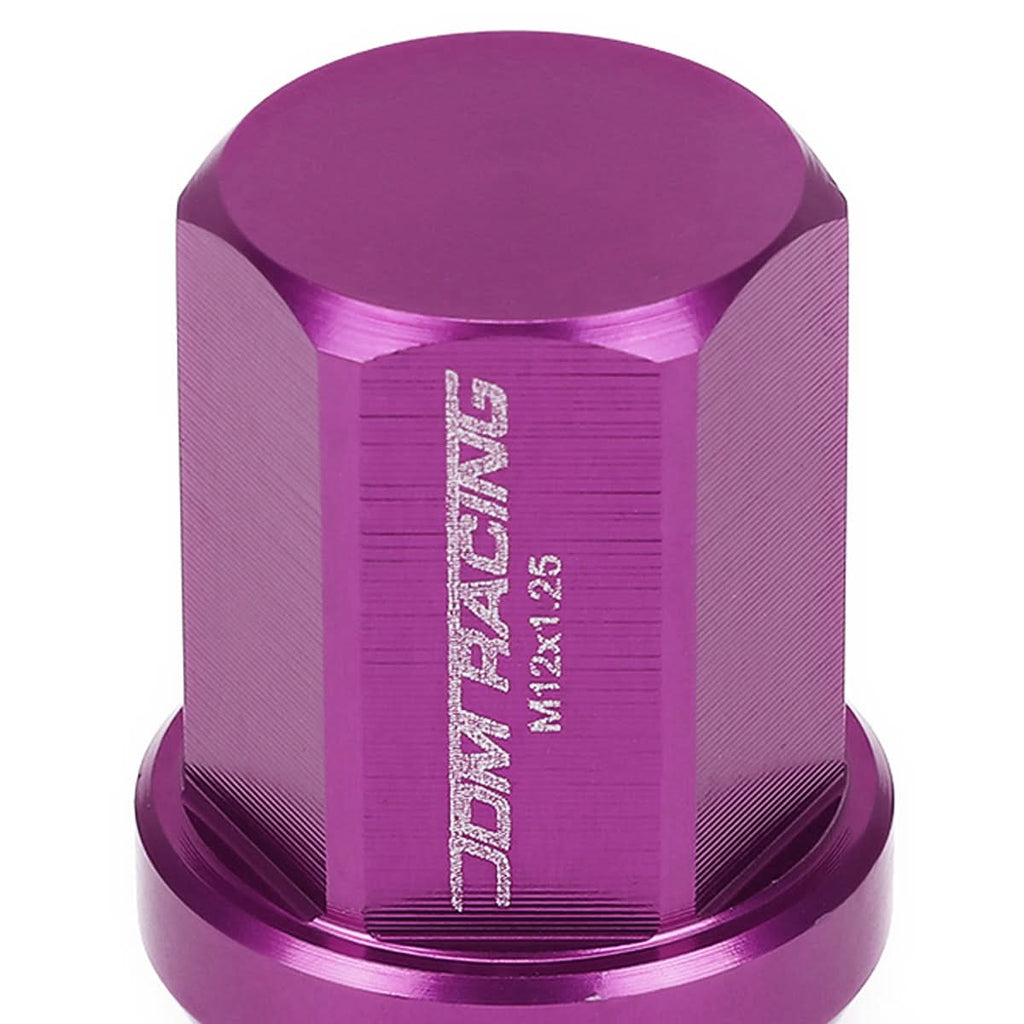 M12 x 1.25 Purple Acorn Lug Nuts 35mm Tall Closed End 20pc Set