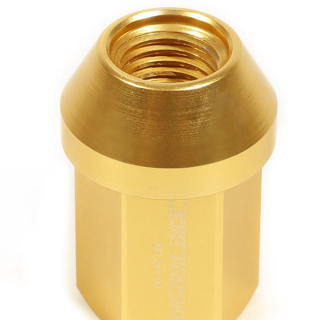 M12 x 1.5 Acorn Style Lug Nuts 35mm Gold Aluminum 20pc Set