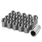 M12 x 1.5 Acorn Style Lug Nuts 35mm Closed End Gun Metal 20pc Aluminum