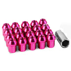 M12 x 1.5 Acorn Style Aluminum Lug Nuts - 35mm Pink 20pc Set